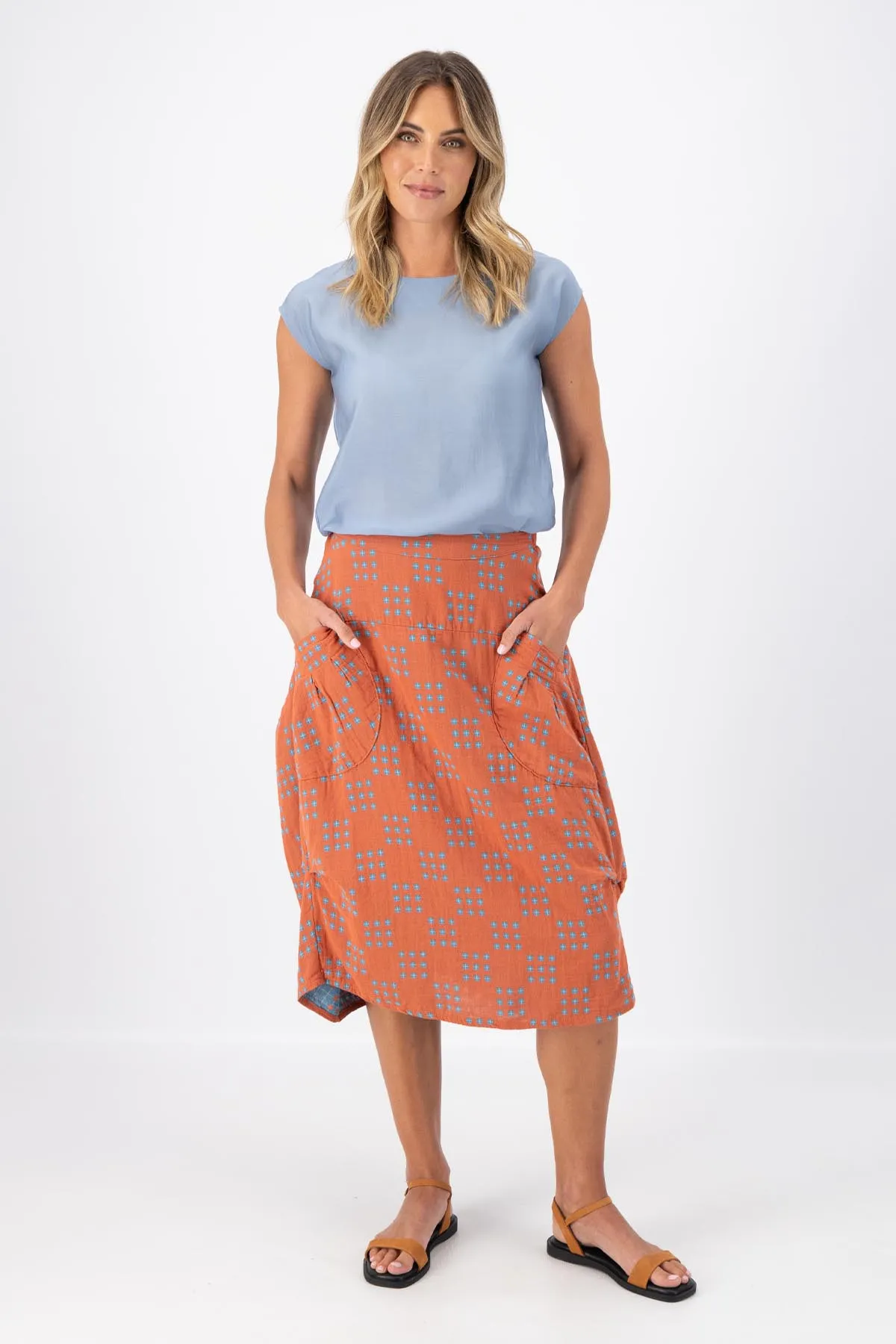 Milwaukee Network Orange Skirt in Woven Cotton | Pre-Order