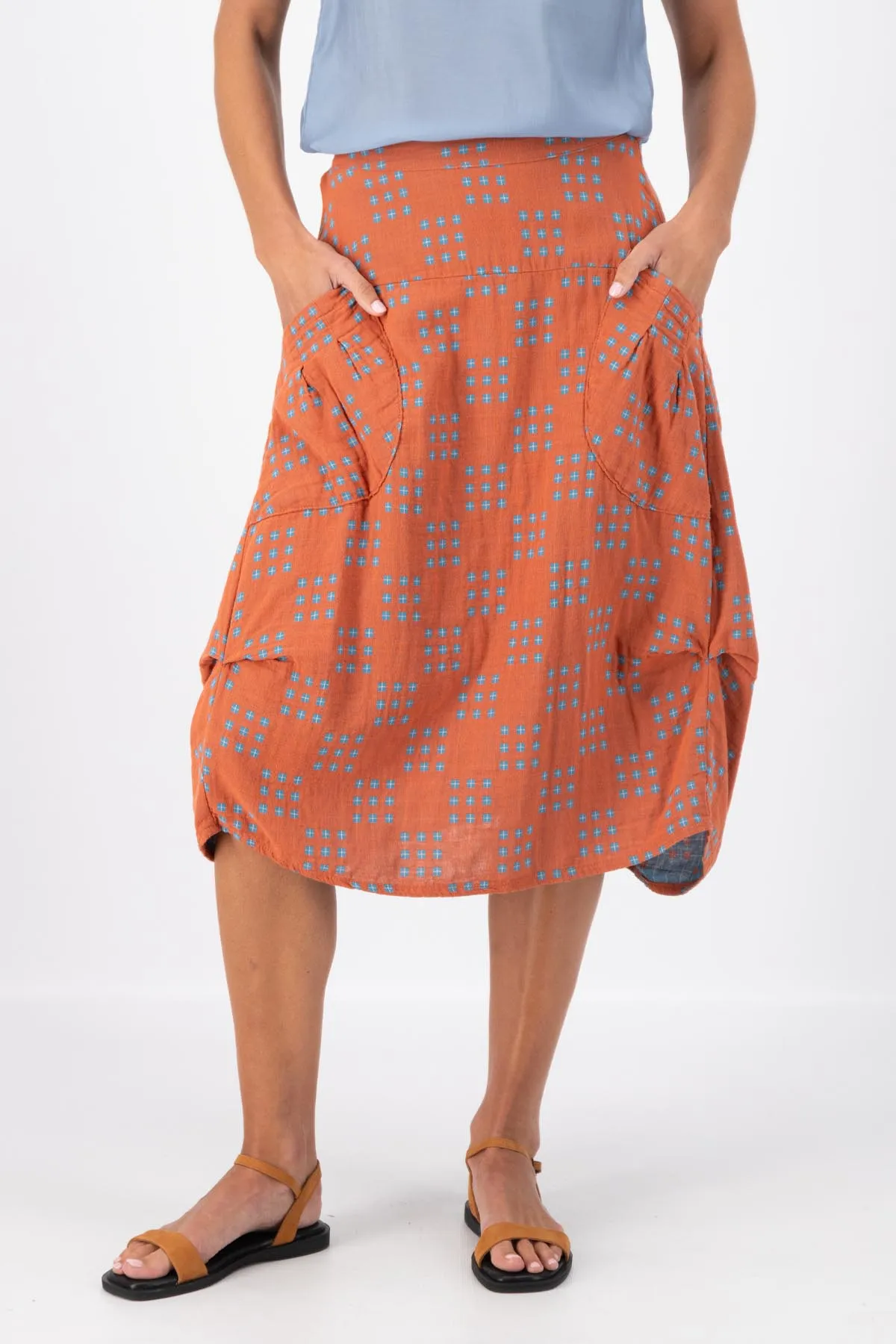 Milwaukee Network Orange Skirt in Woven Cotton | Pre-Order