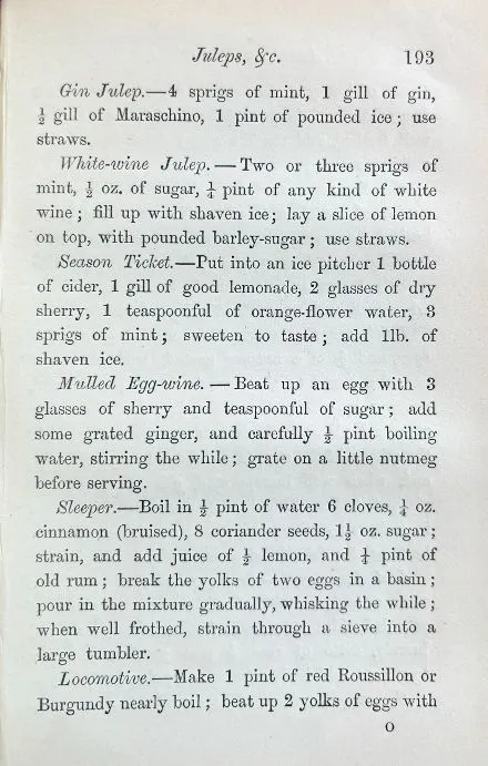 (*NEW ARRIVAL*) (Cocktails) Terrington, William. Cooling Cups and Dainty Drinks: A Collection of Recipes for "Cups" and Other Compounded Drinks, and of General Information on Beverages of All Kinds.