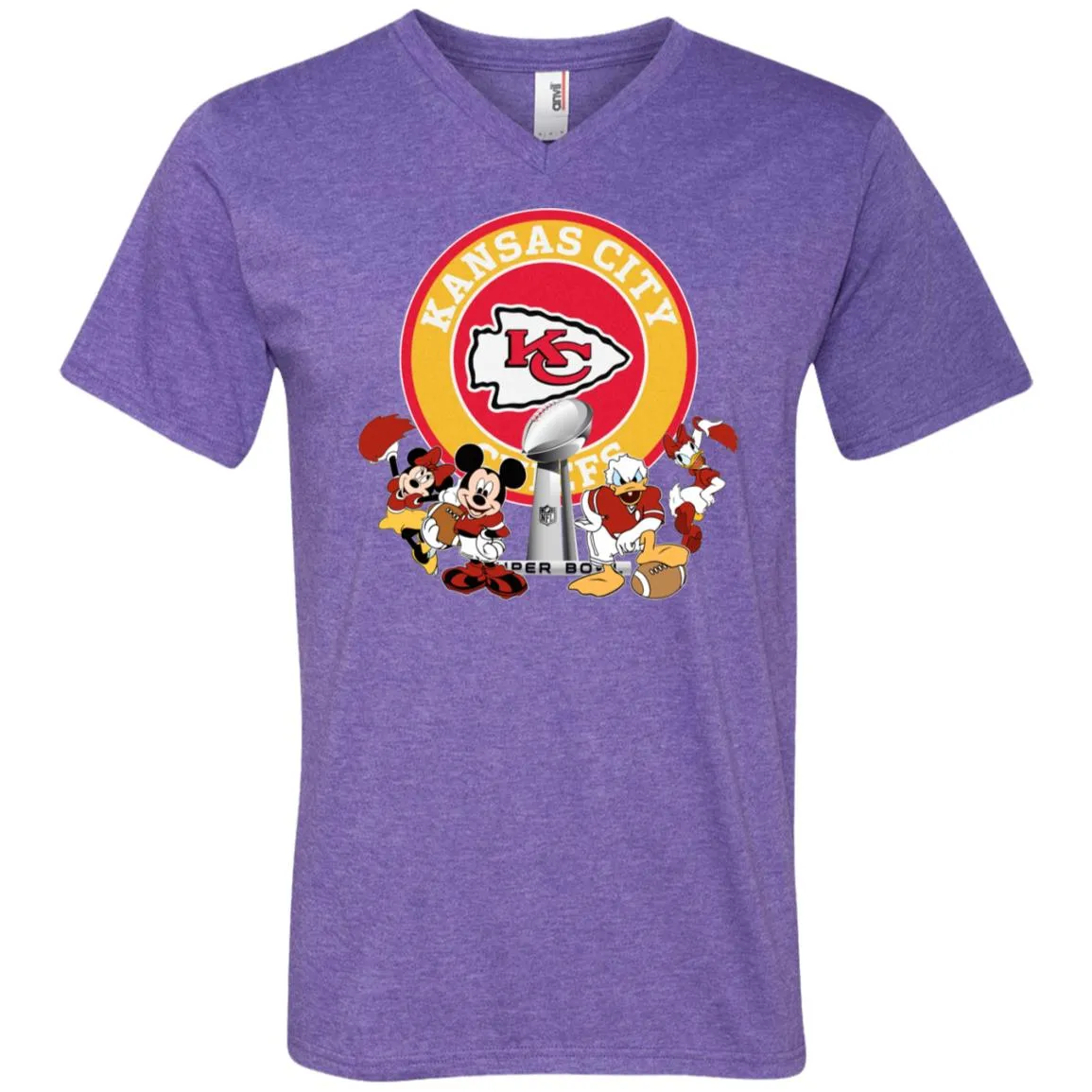 Nfl – Kansas City Chiefs Super Bowl 2019 Mickey Mouse Minnie Mouse Donald Duck Daisy Duck Football Men V-Neck T-Shirt