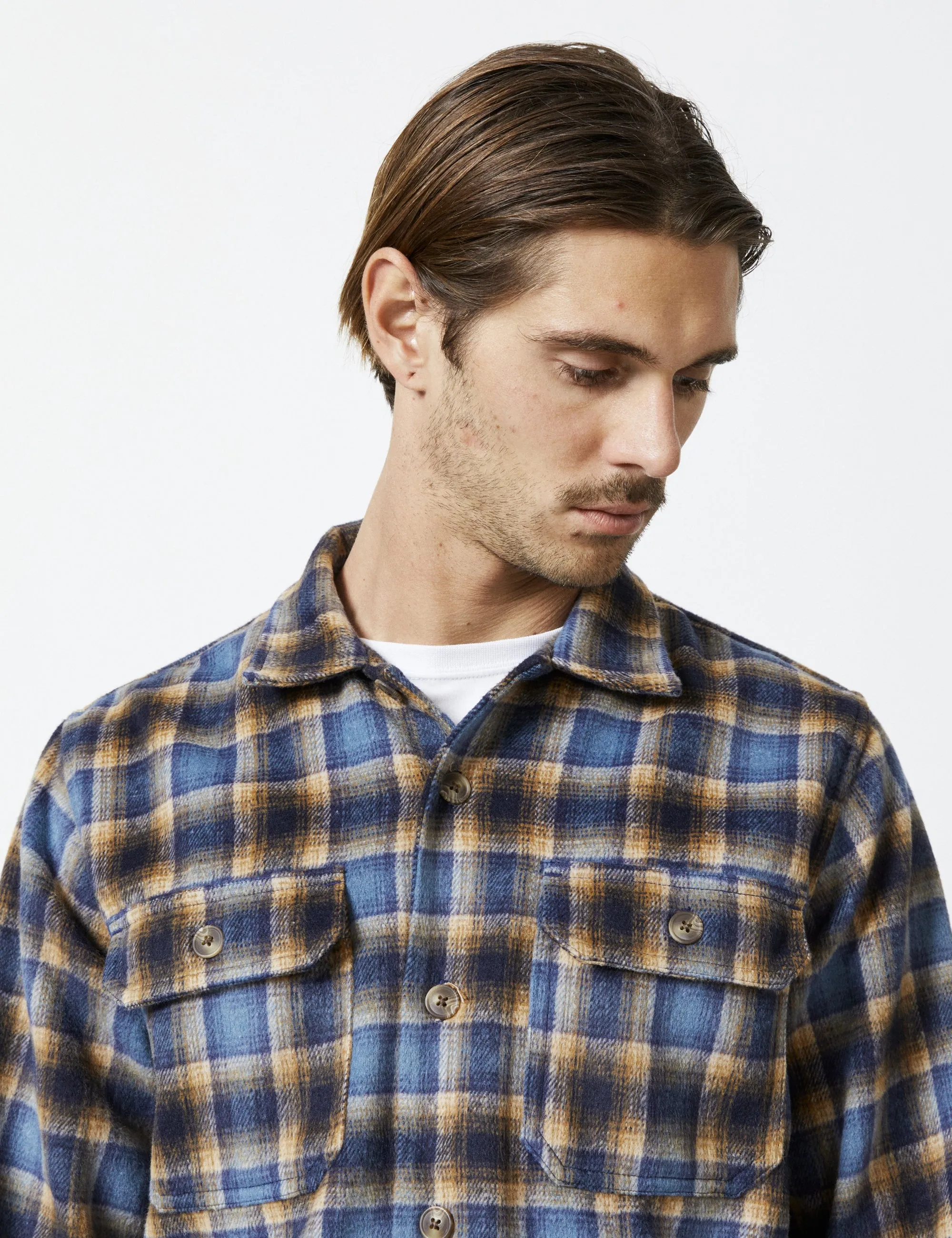 Nomad Overshirt Heavy Flannel - Blue/Brown