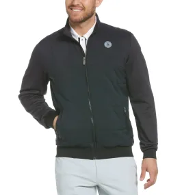 Original Penguin Mens Caviar Insulated Full Zip Golf Jacket - Mixed Media Design