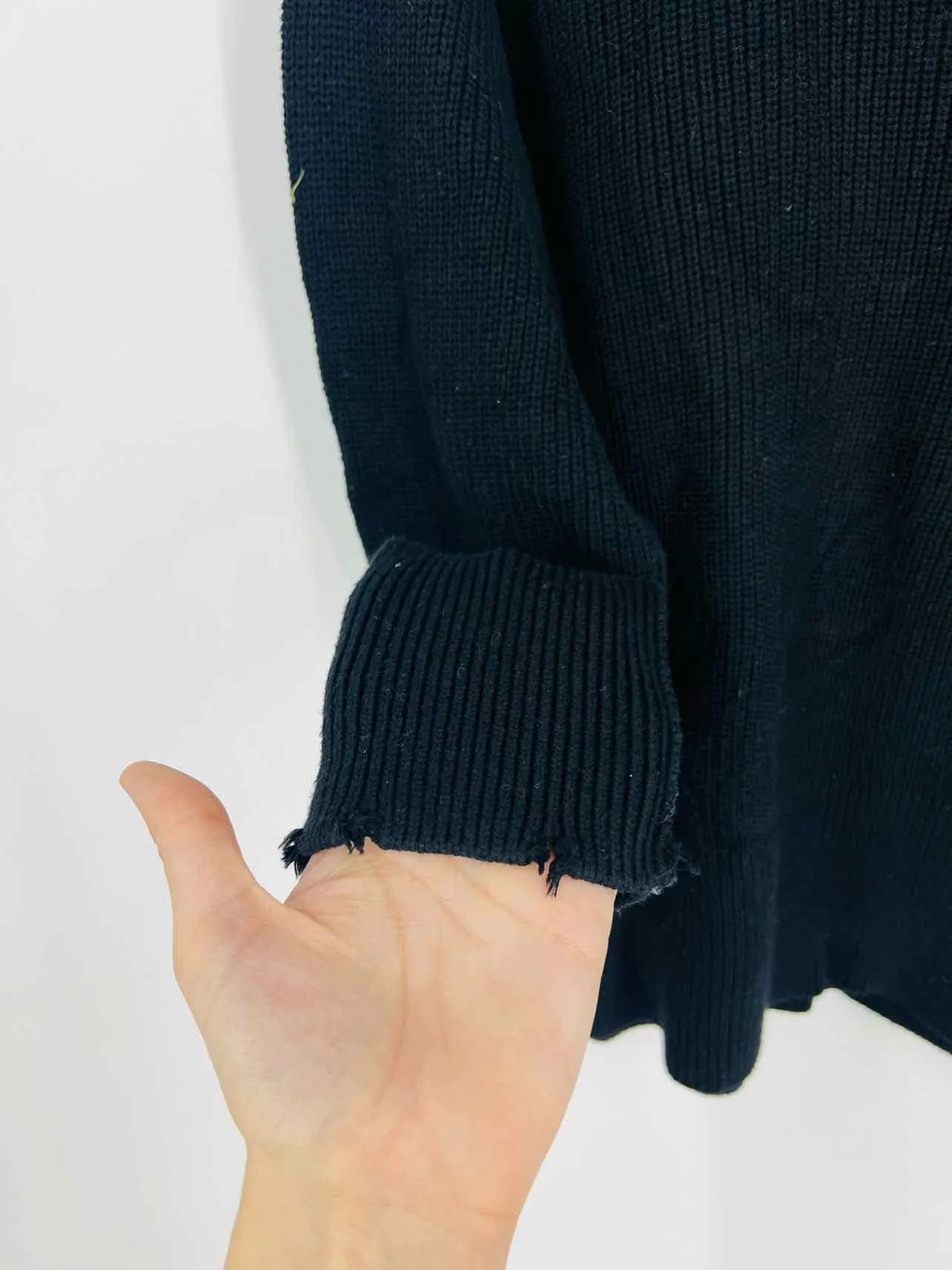 Pistola Size XS Black Frayed Knit Sweaters Sweater