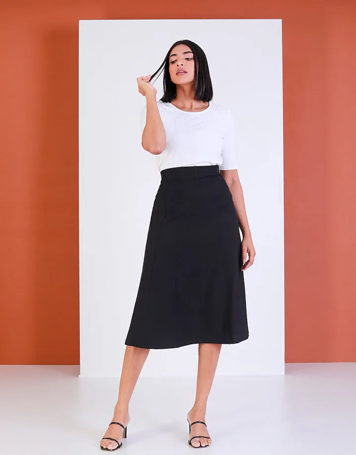 Plain 12 Pieces Flared Skirt