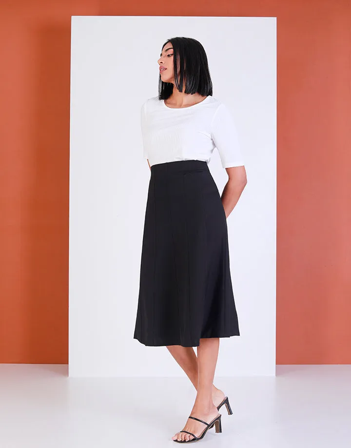 Plain 12 Pieces Flared Skirt