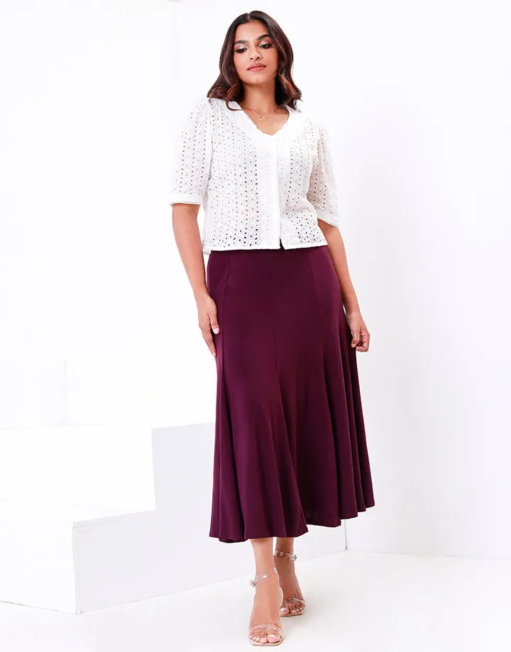 Plain Stretch 8 Pieces Skirt