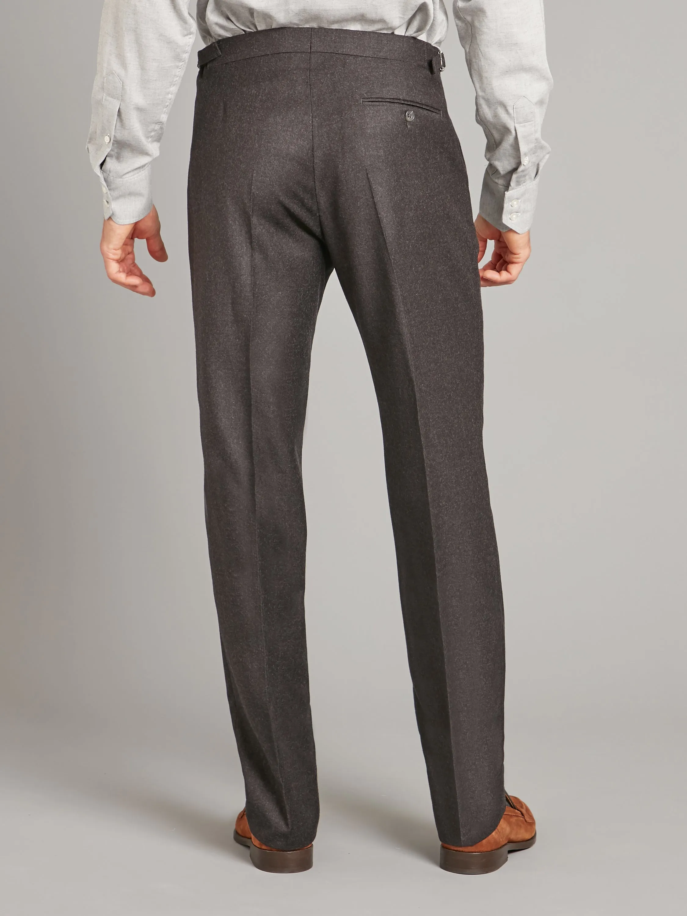 Pleated Trouser - Grey Flannel