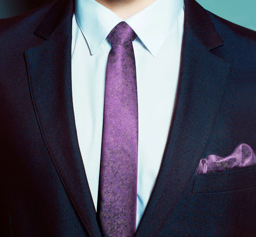 POCKET SQUARE - PURPLE YELLOW