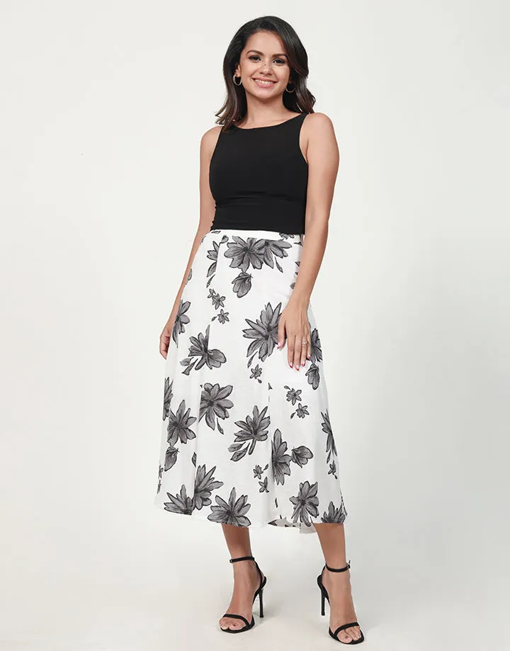 Printed 8 Piece Flared Midi Skirt