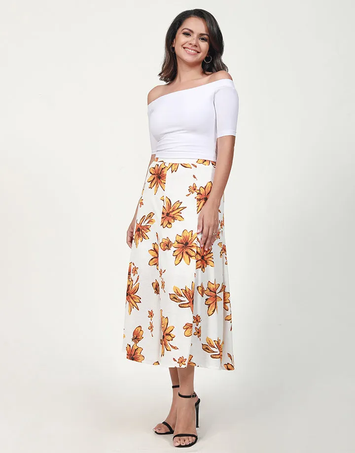 Printed 8 Piece Flared Midi Skirt