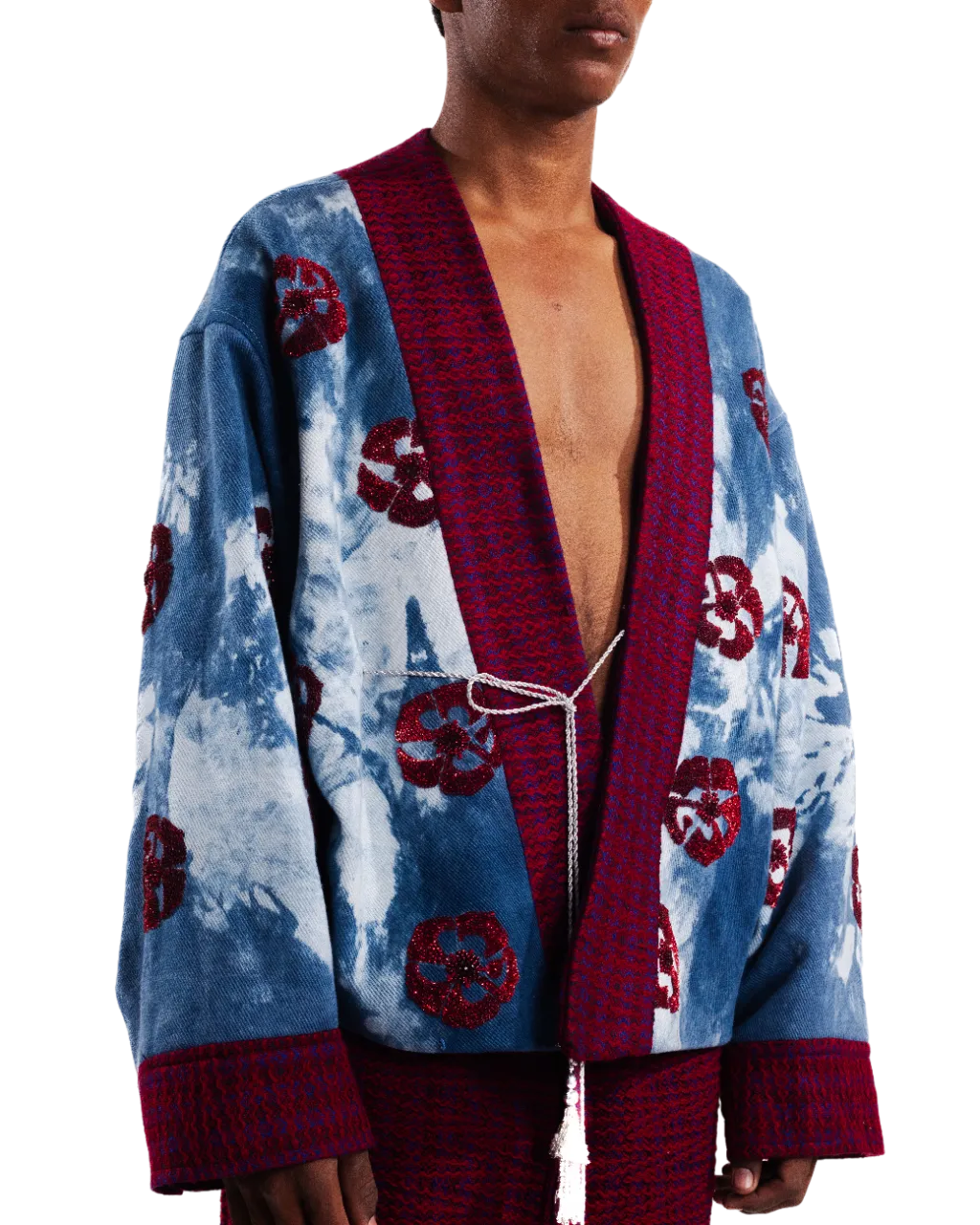 "HIMALAYAN NIGHTS" HAND EMBROIDERED KIMONO