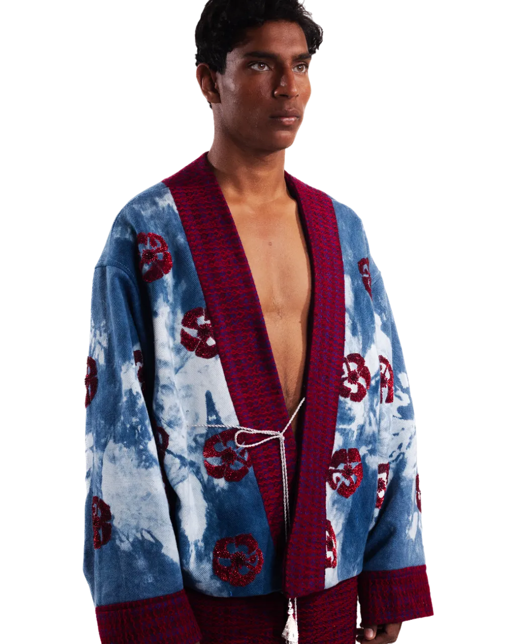 "HIMALAYAN NIGHTS" HAND EMBROIDERED KIMONO