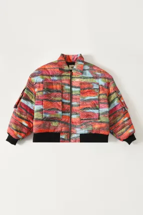 "WAVES OF LOVE" QUILTED BOMBER