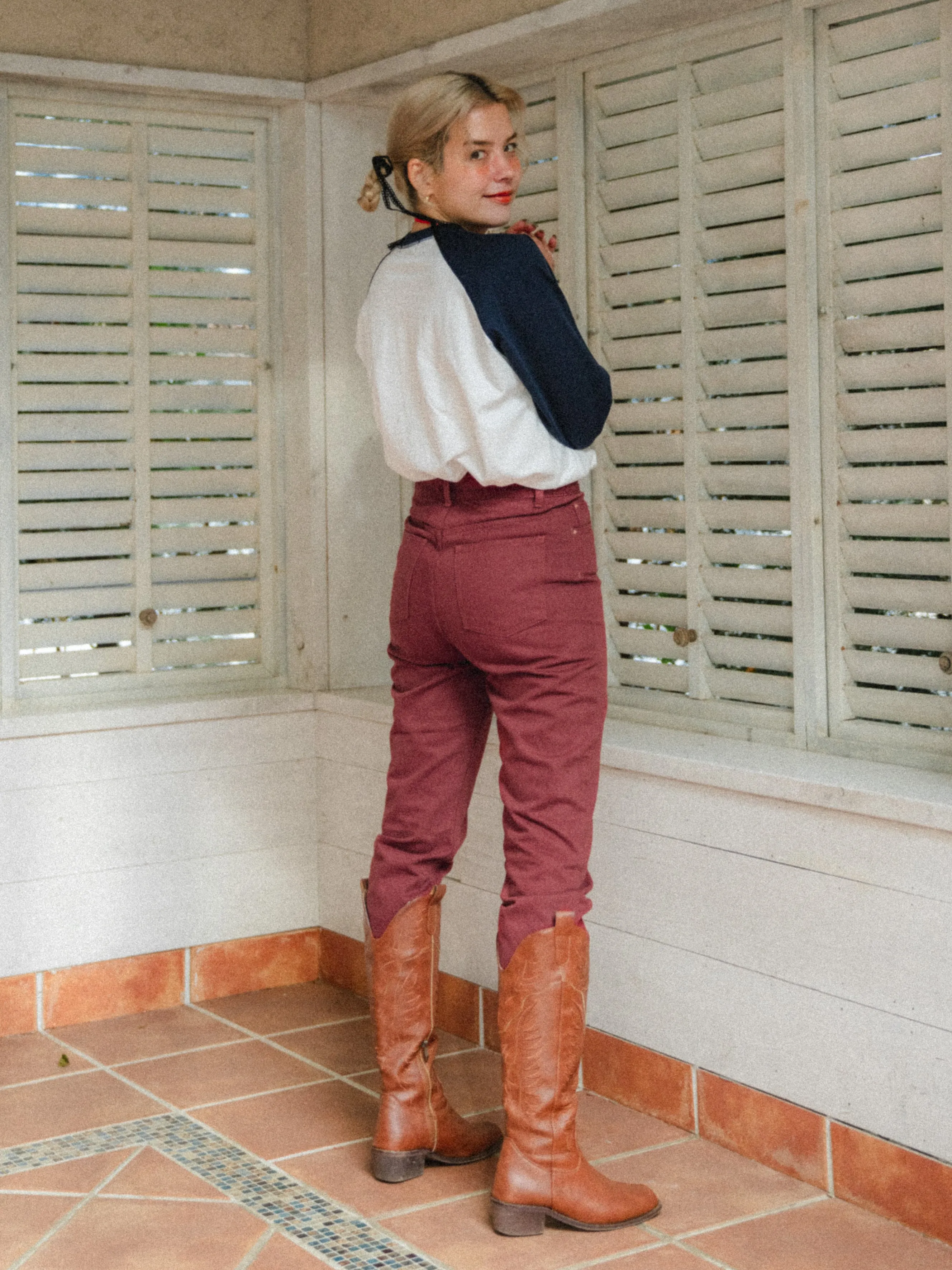 Red Copper Cropped Jeans