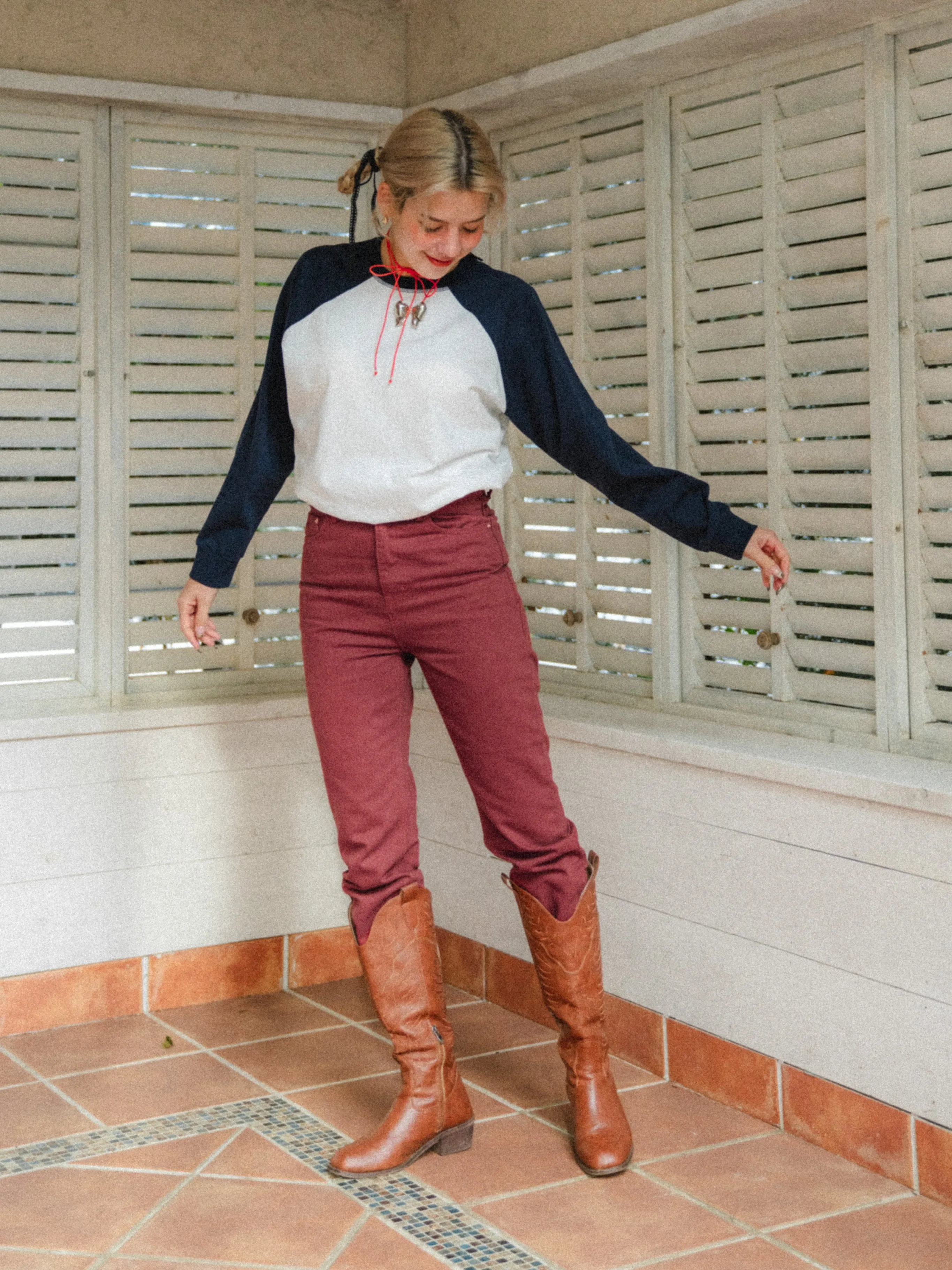 Red Copper Cropped Jeans