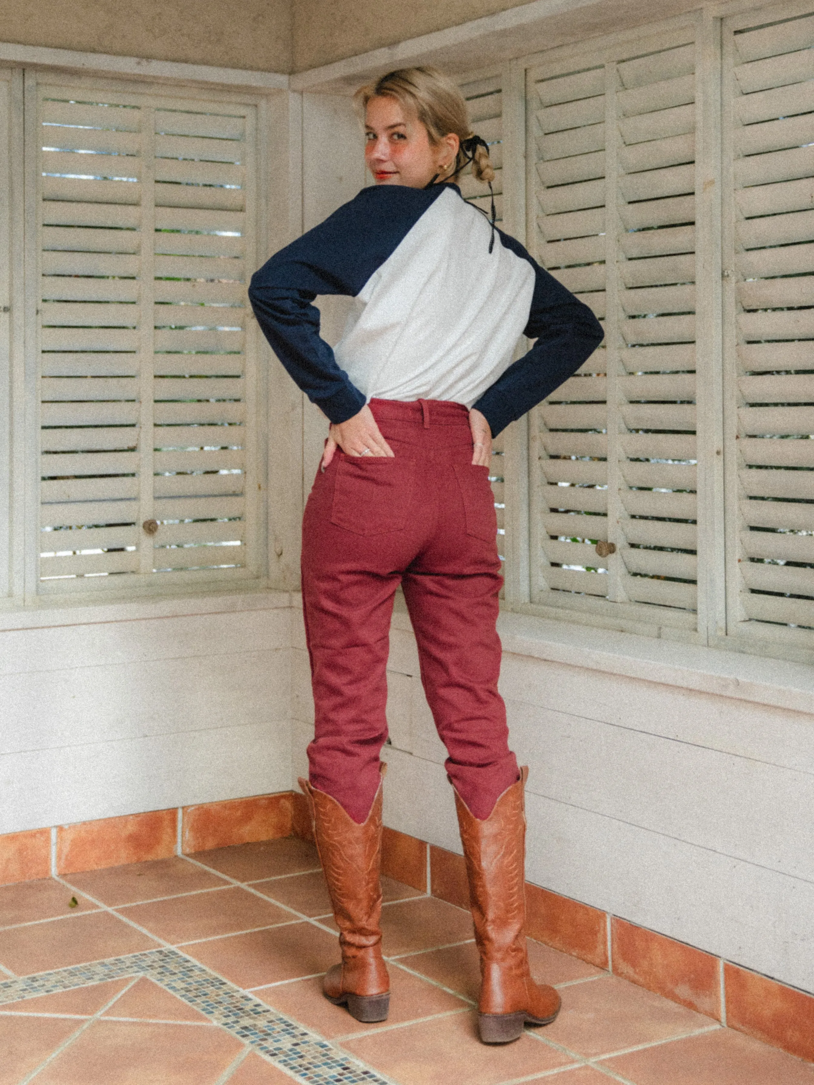 Red Copper Cropped Jeans