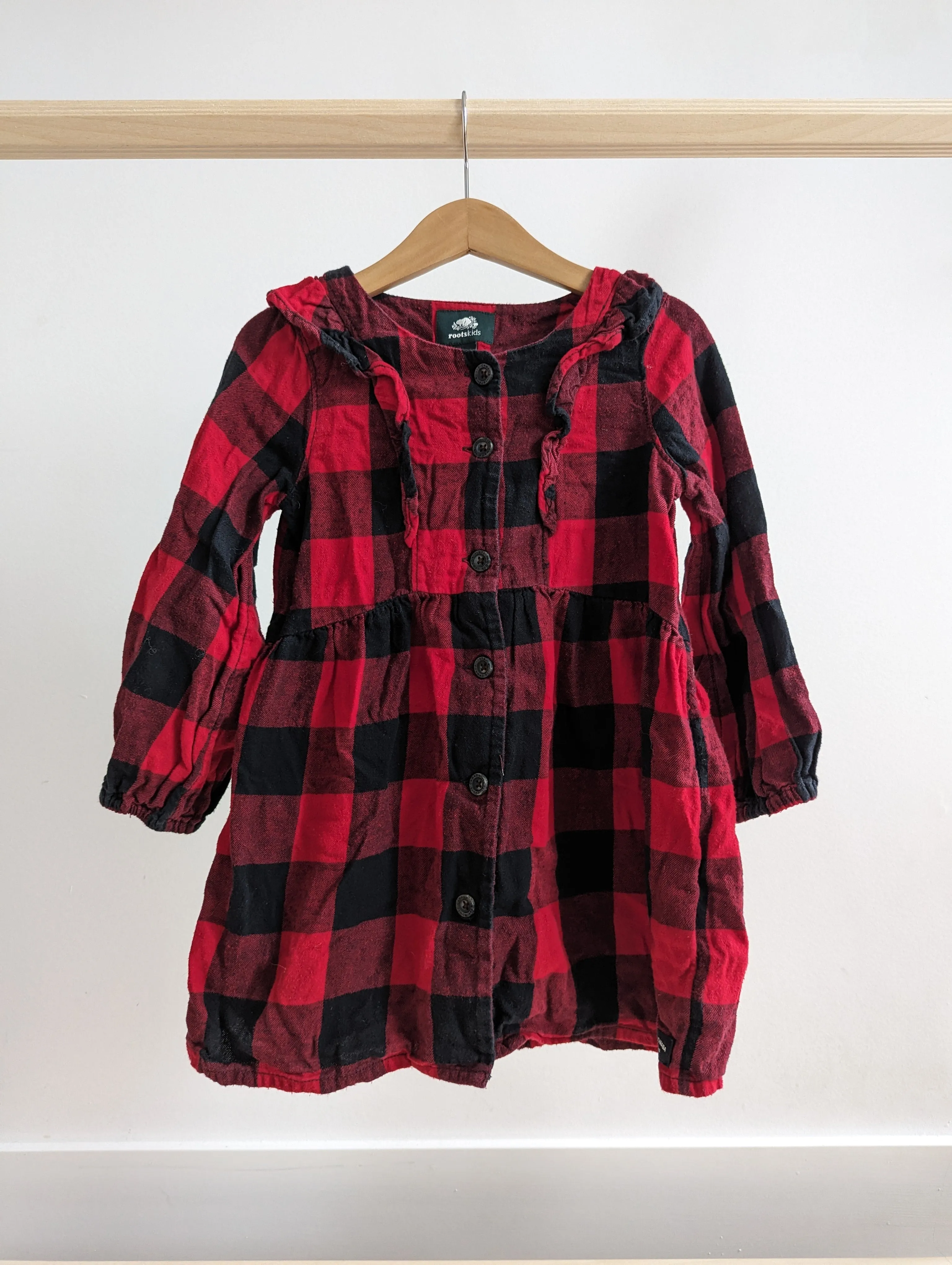 Roots Plaid Flannel Dress (4T)