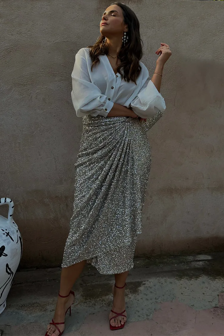 Sequin Maxi Wrap Jaspre Skirt Petite