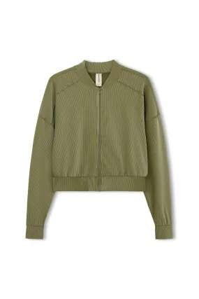 Stripe Rib Jacket - Olive