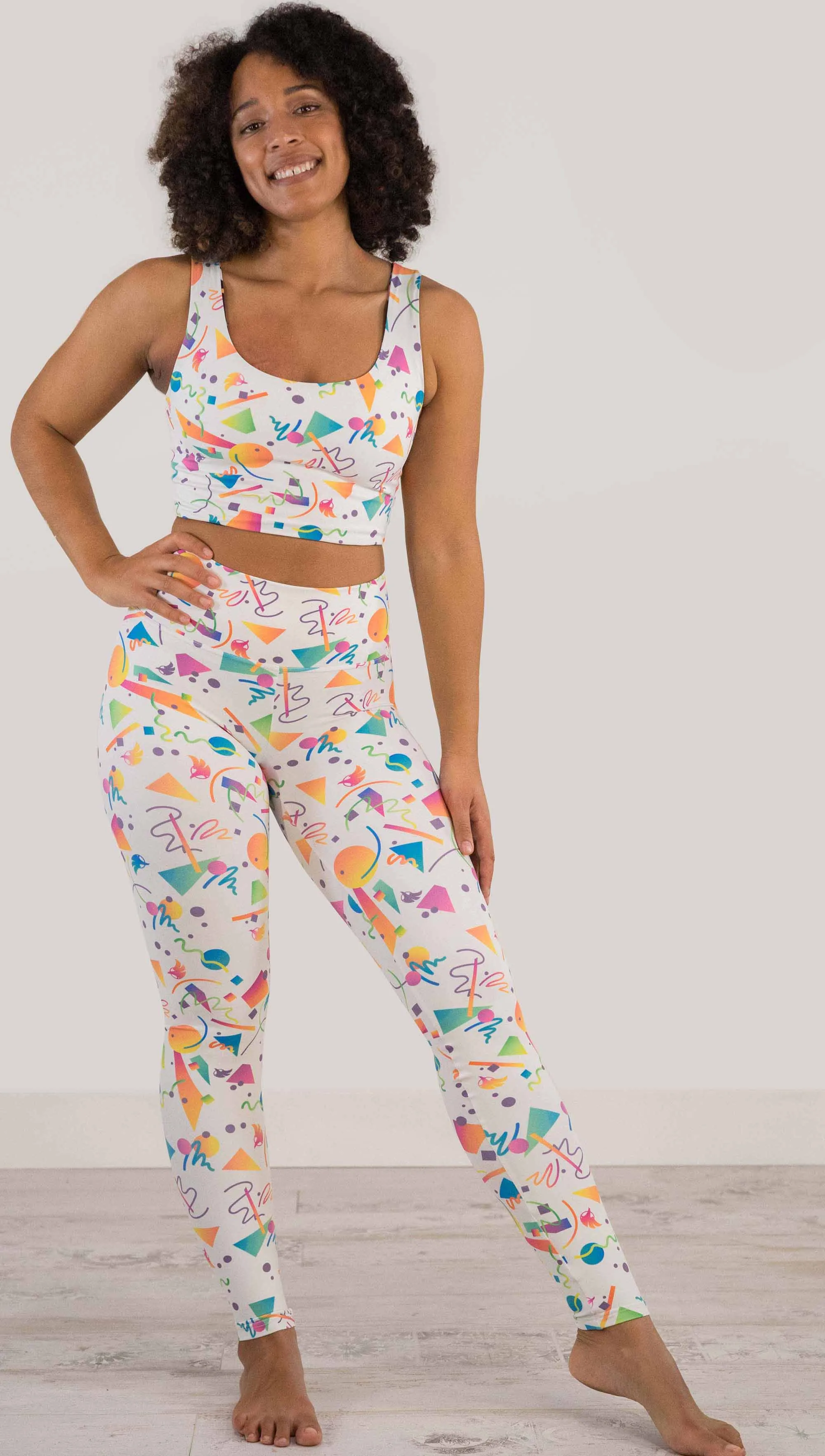 White Confetti - Athleisure Leggings