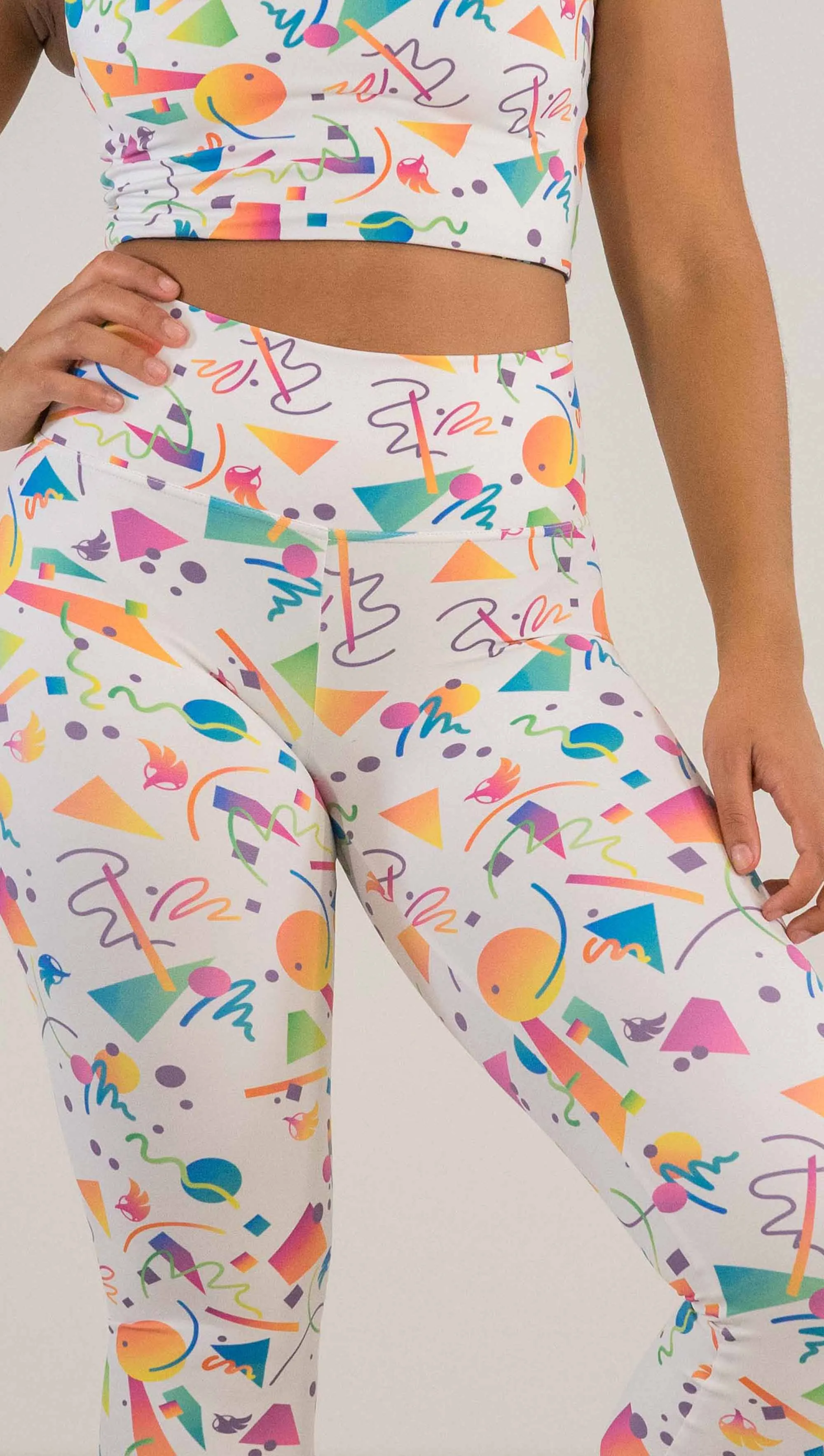 White Confetti - Athleisure Leggings