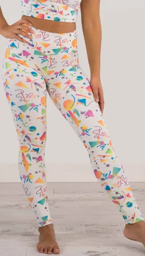 White Confetti - Athleisure Leggings