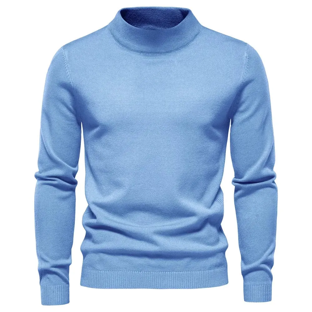 Winter Elegance: Casual Solid Colour Turtleneck Sweater for Men, Combining Quality, Warmth, and Slim Style