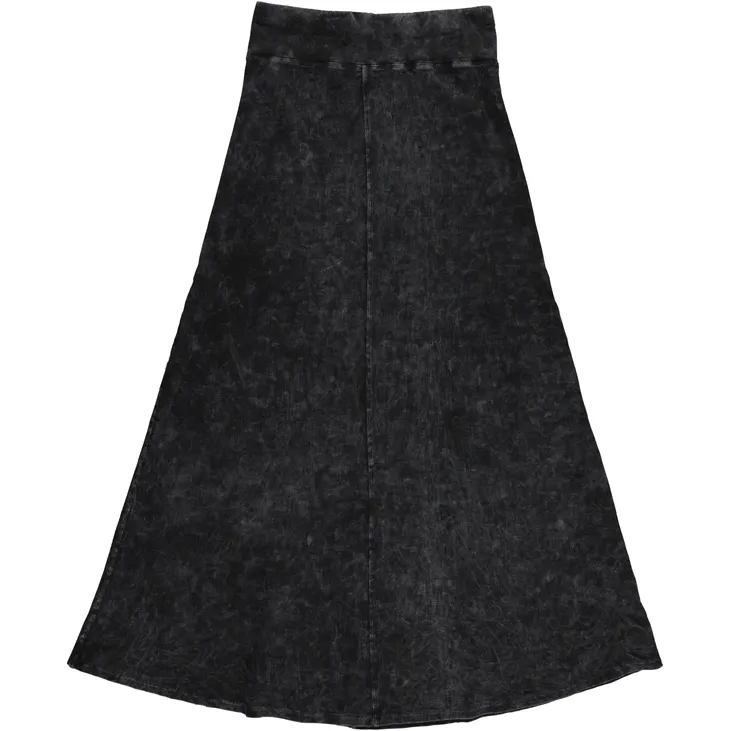 Women's Ribbed Stonewash Maxi Skirt