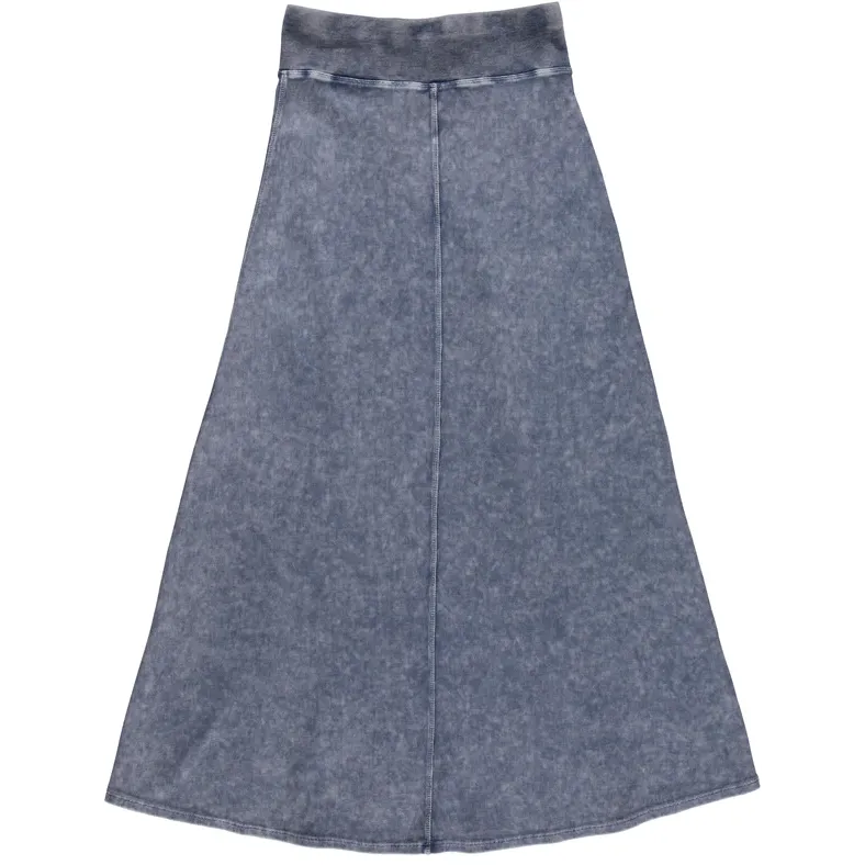 Women's Ribbed Stonewash Maxi Skirt