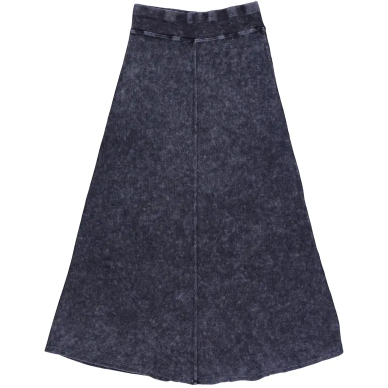 Women's Ribbed Stonewash Maxi Skirt