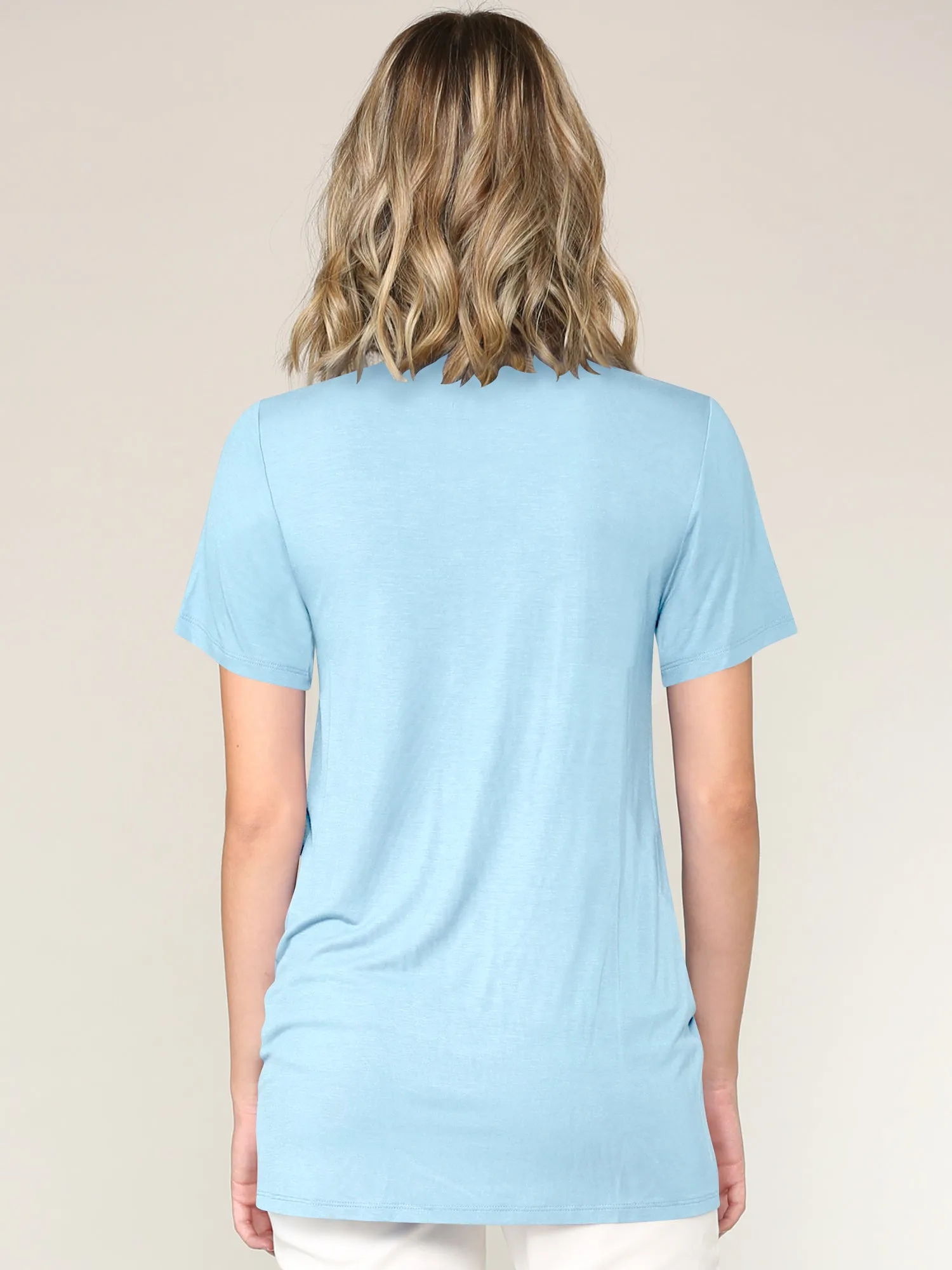 Women's Twist Front Short Sleeve Tunic Tee