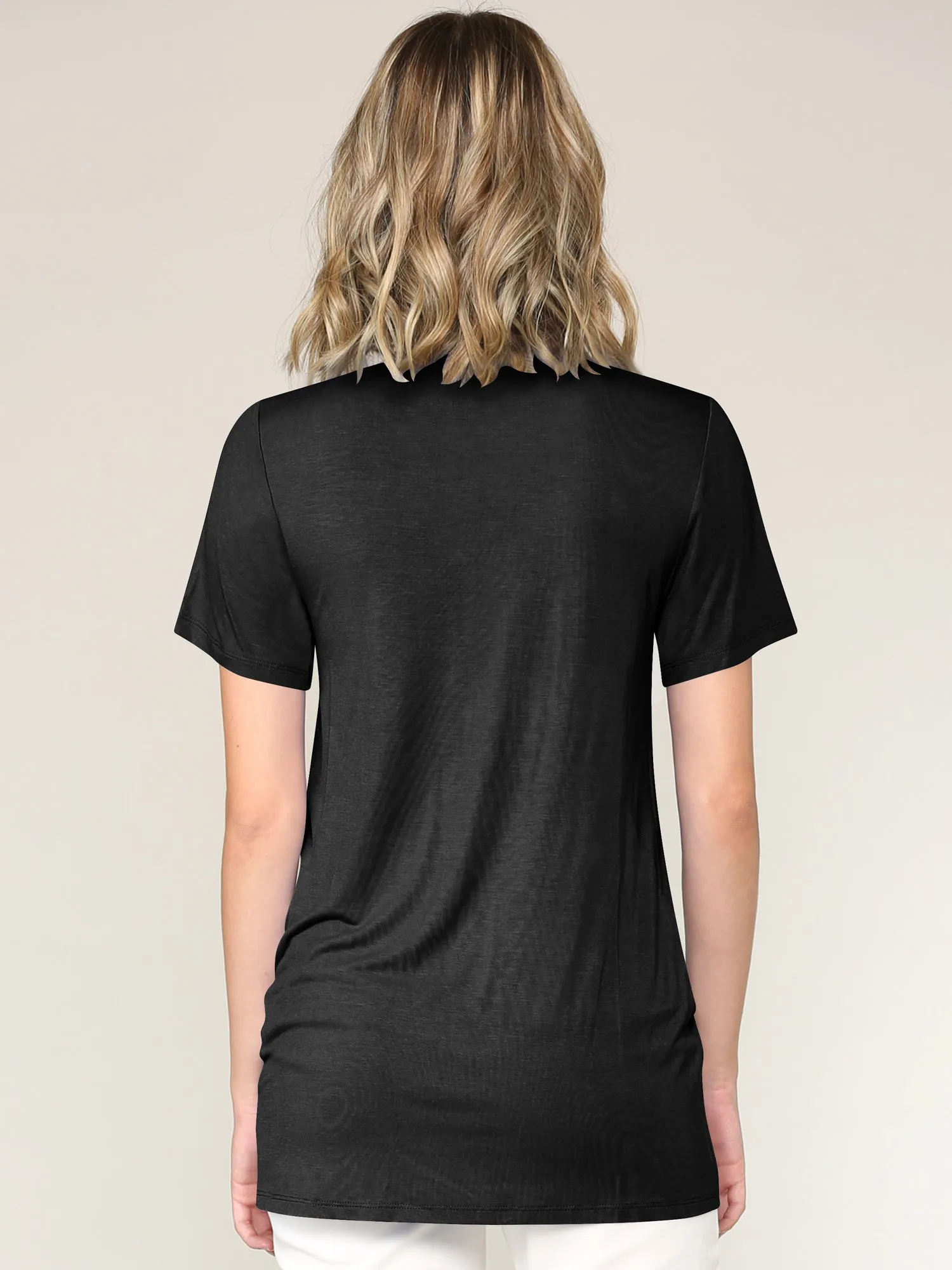 Women's Twist Front Short Sleeve Tunic Tee